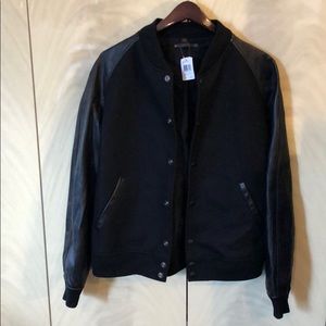 Men’s COACH leather wool bomber varsity jacket